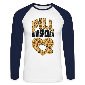 Pharmacy Tech Technician - Unisex Long Sleeve Baseball T-Shirt - white/navy - Front - Nik (191cm)