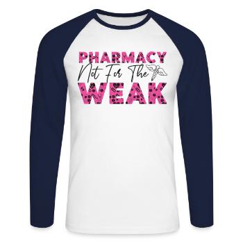 Pharmacy Tech Technician - Unisex Long Sleeve Baseball T-Shirt - white/navy - Front - Nik (191cm)