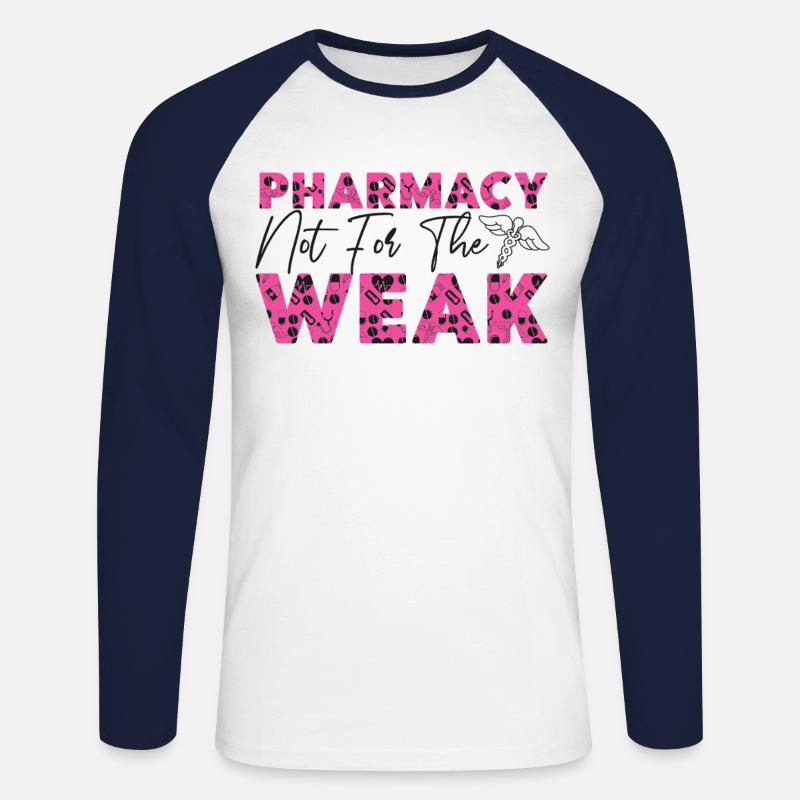 Pharmacy Tech Technician - Unisex Baseballshirt langarm - Weiß/Navy