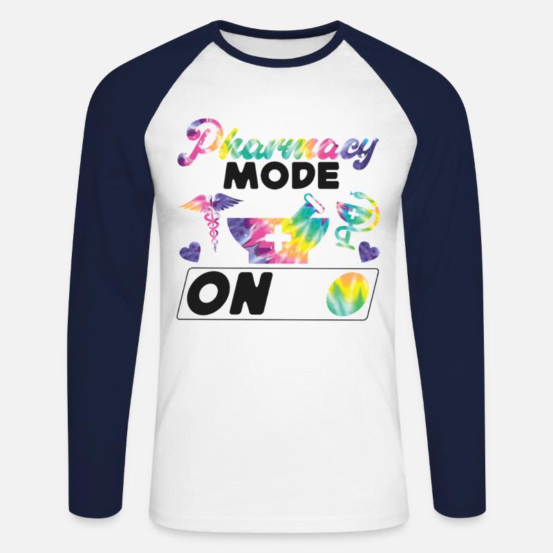 Pharmacy Tech Technician - Unisex Baseballshirt langarm - Weiß/Navy