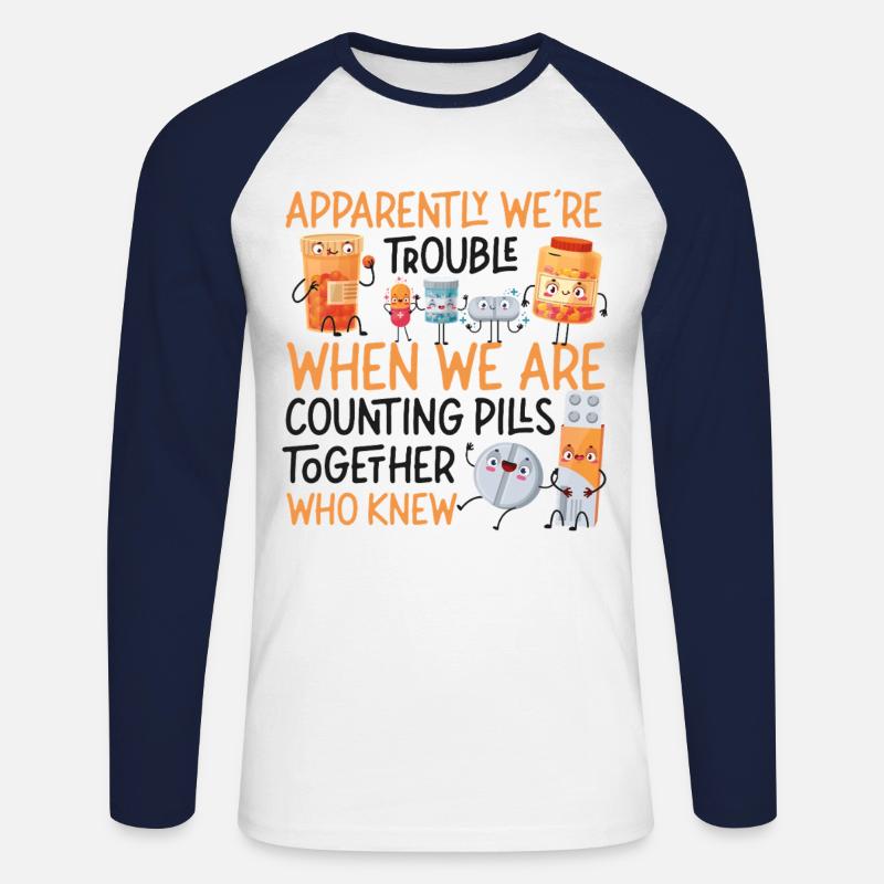 Pharmacy Tech Technician - Unisex Baseballshirt langarm - Weiß/Navy