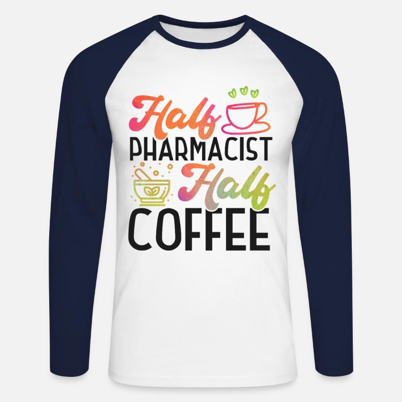 Pharmacy Tech Technician - Unisex Baseballshirt langarm - Weiß/Navy