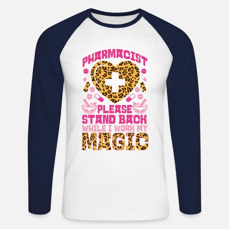 Pharmacy Tech Technician - Unisex Baseballshirt langarm - Weiß/Navy