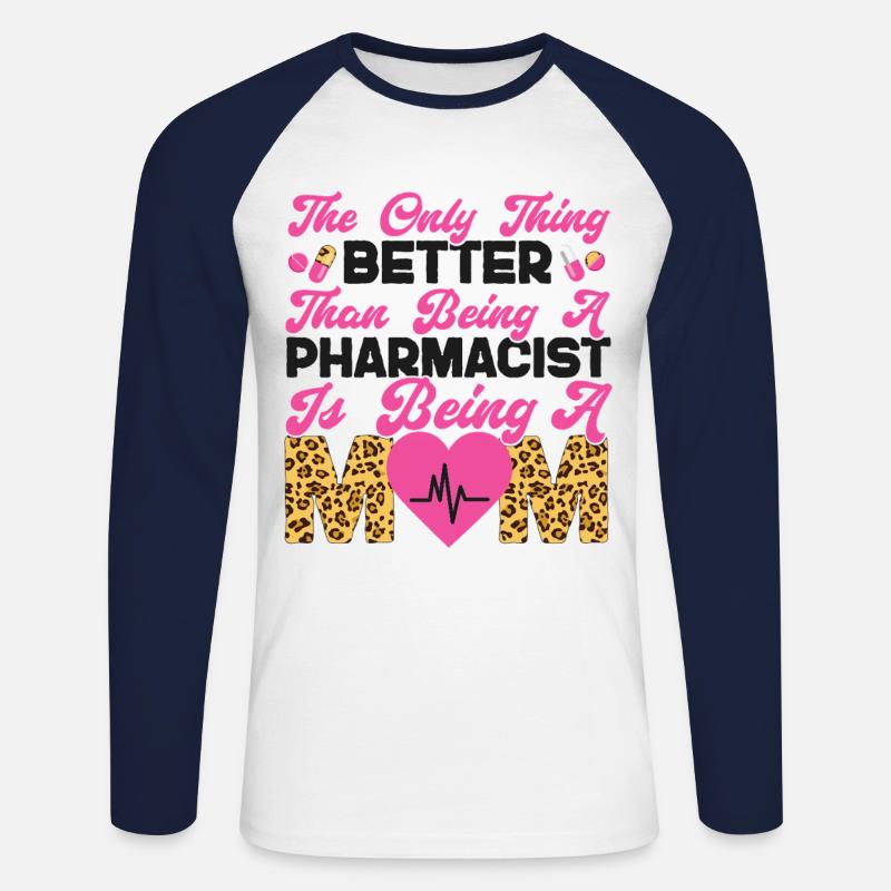 Pharmacy Tech Technician - Unisex Baseballshirt langarm - Weiß/Navy