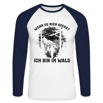 Bushcrafting Equipment Outdoor Survival - Unisex Long Sleeve Baseball T-Shirt - white/navy - Front - Nik (191cm)