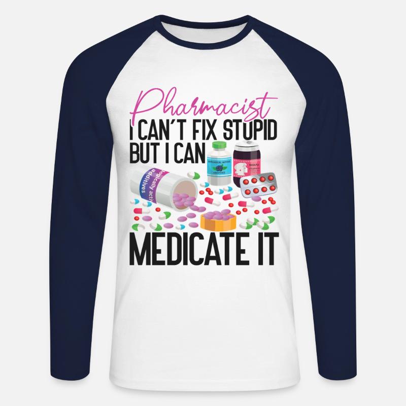 Pharmacy Tech Technician - Unisex Baseballshirt langarm - Weiß/Navy