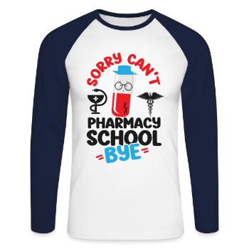 Pharmacy Tech Technician - Unisex Long Sleeve Baseball T-Shirt - white/navy - Front - Nik (191cm)