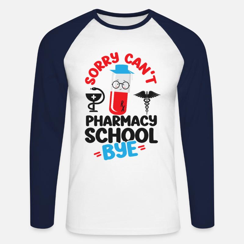 Pharmacy Tech Technician - Unisex Baseballshirt langarm - Weiß/Navy