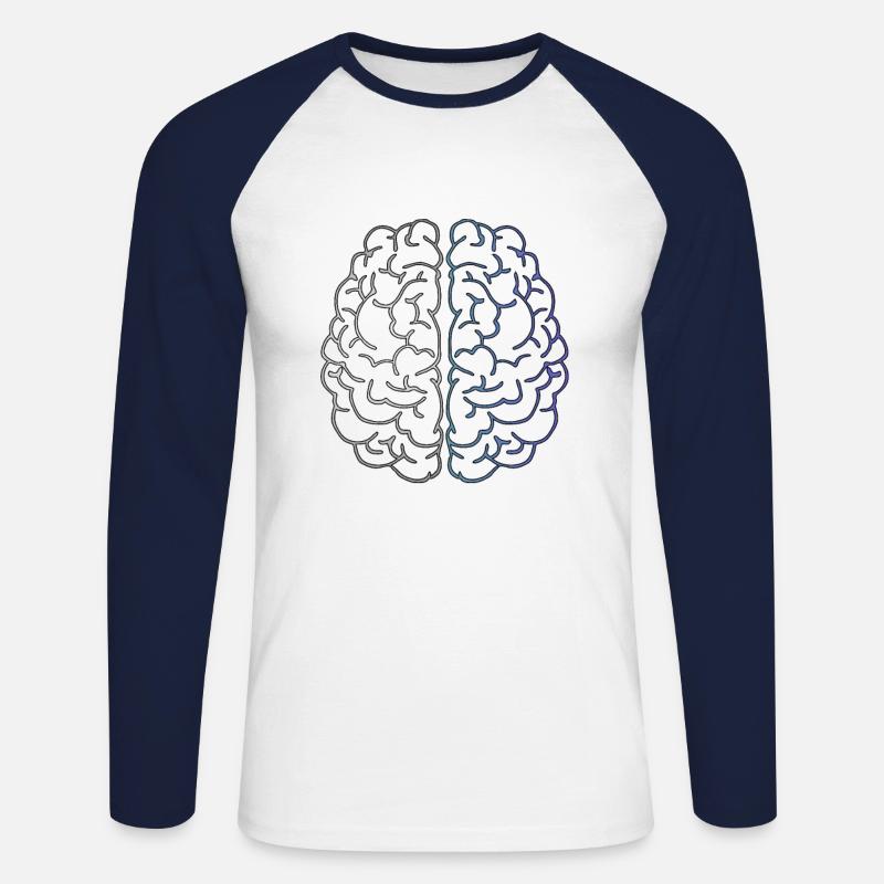 Brain - Unisex Baseballshirt langarm - Weiß/Navy