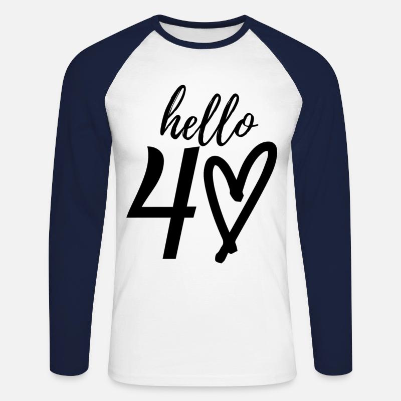 40. Geburtstag - Unisex Baseballshirt langarm - Weiß/Navy