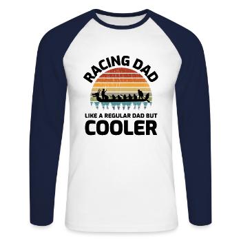 Dragon Boat Racing Crew Paddlers Dad Water Sport - Unisex Long Sleeve Baseball T-Shirt - white/navy - Front - Nik (191cm)