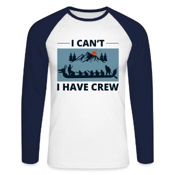 Drachenboot Racing Crew Paddlers Wassersport - Unisex Baseballshirt langarm - Weiß/Navy - Vorne - Nik (191cm)