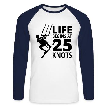Kitesurfen Kiteboarding Kiteboarder Kitesurf - Unisex Baseballshirt langarm - Weiß/Navy - Vorne - Nik (191cm)
