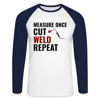Welding Welder Metal Construction Ironworker - Unisex Long Sleeve Baseball T-Shirt - white/navy - Front - Nik (191cm)