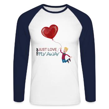 Valentine's Day Boy - Unisex Long Sleeve Baseball T-Shirt - white/navy - Front - Nik (191cm)
