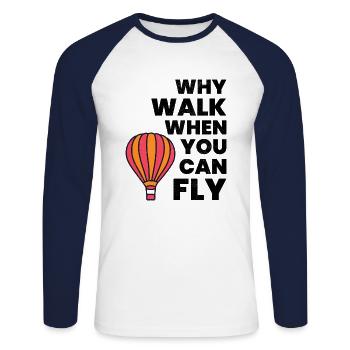 Montgolfière Montgolfière Montgolfière - T-shirt baseball manches longues Homme - blanc/marine - Devant - Nik (191cm)