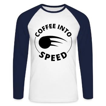 Völkerball Spieler Trainer Team Sport Kaffee - Unisex Baseballshirt langarm - Weiß/Navy - Vorne - Nik (191cm)