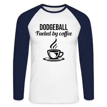 Völkerball Spieler Trainer Team Sport Kaffee Lustig - Unisex Baseballshirt langarm - Weiß/Navy - Vorne - Nik (191cm)