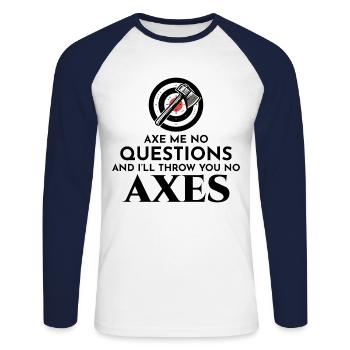 Axt Werfen Axt Werfer Holzfäller Vintage Lustig - Unisex Baseballshirt langarm - Weiß/Navy - Vorne - Nik (191cm)