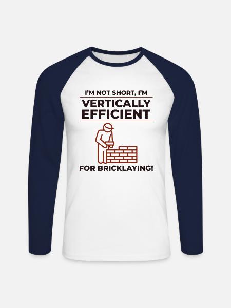 Bricklayer Bricklaying Vertical Efficiency Job - Unisex Long Sleeve Baseball T-Shirt - white/navy