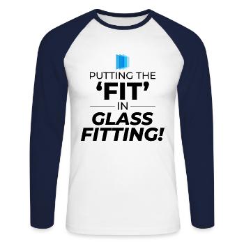 Verglaser Fenster Glasbeschlag Monteur Glasarbeiten - Unisex Baseballshirt langarm - Weiß/Navy - Vorne - Nik (191cm)