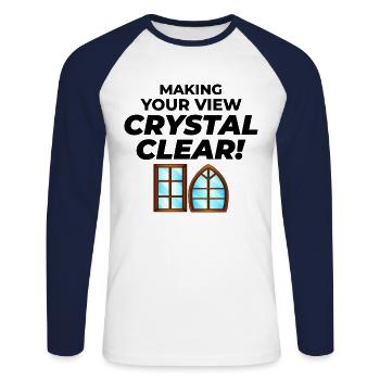 Verglaser Fenster Glasbeschlag Monteur Glasarbeiten - Unisex Baseballshirt langarm - Weiß/Navy - Vorne - Nik (191cm)