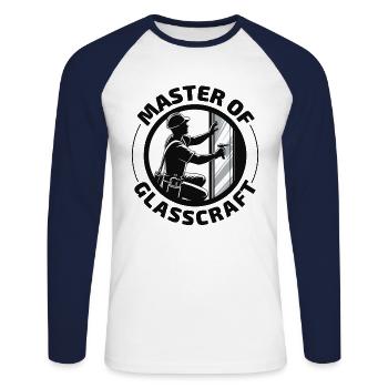 Verglaser Fenster Glasbeschlag Monteur Glasarbeiten - Unisex Baseballshirt langarm - Weiß/Navy - Vorne - Nik (191cm)