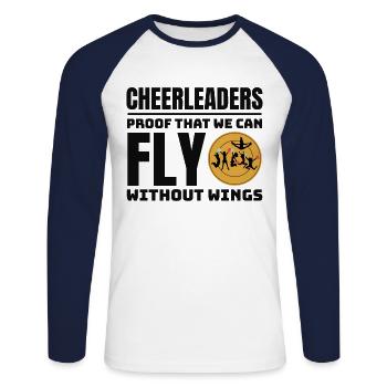 Pom-pom girl Cheerleading Girl Cheering Cheer Squad - T-shirt baseball manches longues Homme - blanc/marine - Devant - Nik (191cm)