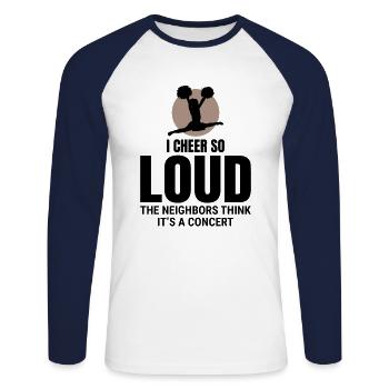 Pom-pom girl Cheerleading Girl Cheering Cheer Squad - T-shirt baseball manches longues Homme - blanc/marine - Devant - Nik (191cm)