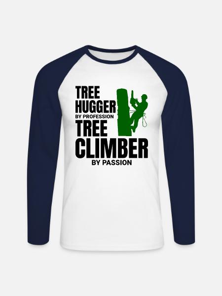 Baumpfleger Baumchirurg Kletterer Kletterschneider - Unisex Baseballshirt langarm - Weiß/Navy