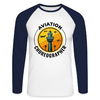 Air Traffic Controller ATC Aviation Humor Airplane - Unisex Long Sleeve Baseball T-Shirt - white/navy - Front - Nik (191cm)