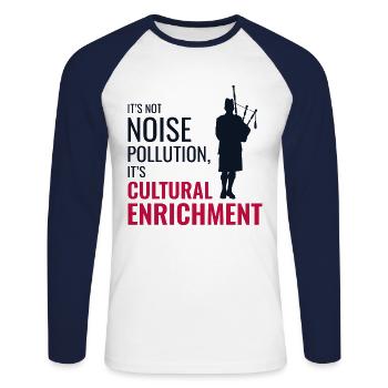 Instrument de joueur de cornemuse Musique écossaise - T-shirt baseball manches longues Homme - blanc/marine - Devant - Nik (191cm)