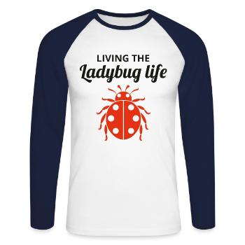 Ladybugs Insect Collector Entomology Entomologist - Unisex Long Sleeve Baseball T-Shirt - white/navy - Front - Nik (191cm)