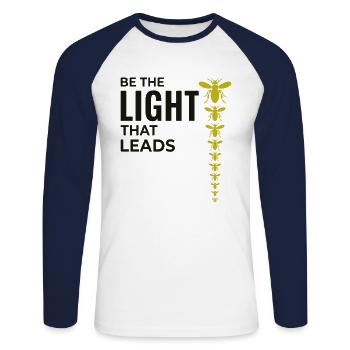 Lucioles Firefly Lightning Bug Insect Collector - T-shirt baseball manches longues Homme - blanc/marine - Devant - Nik (191cm)
