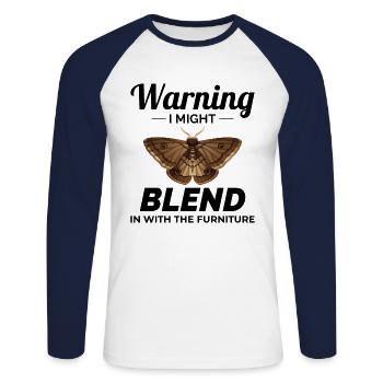 Motte nachtaktives Tier Insektensammler Entomologie - Unisex Baseballshirt langarm - Weiß/Navy - Vorne - Nik (191cm)