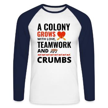Ant Keeper Ant Lover Entomologist Insect Collector - Unisex Long Sleeve Baseball T-Shirt - white/navy - Front - Nik (191cm)