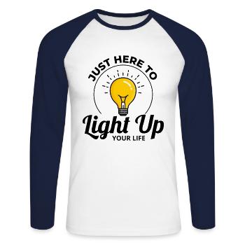 Electrician Humor Electrical Technician Engineer - Unisex Long Sleeve Baseball T-Shirt - white/navy - Front - Nik (191cm)