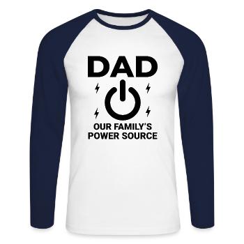 Electrician Dad Electrical Technician Engineer - Unisex Long Sleeve Baseball T-Shirt - white/navy - Front - Nik (191cm)
