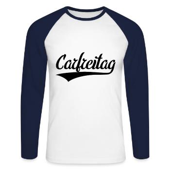Vendredi de voiture Vendredi saint Tuning Tuner Shirt Fun - T-shirt baseball manches longues Homme - blanc/marine - Devant - Nik (191cm)