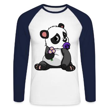 China Panda Bear Wildlife Children Baby Zoo Animals Bear - Unisex Long Sleeve Baseball T-Shirt - white/navy - Front - Nik (191cm)