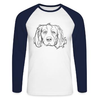 Strokes Welsh Springer Spaniel Dog - Unisex Long Sleeve Baseball T-Shirt - white/navy - Front - Nik (191cm)