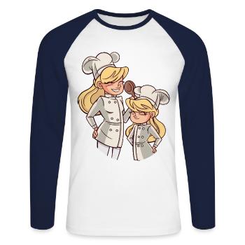 Cook with a little cook mother and daughter - Unisex Long Sleeve Baseball T-Shirt - white/navy - Front - Nik (191cm)