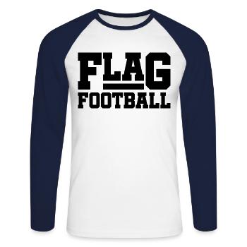 Flag Football - Unisex Long Sleeve Baseball T-Shirt - white/navy - Front - Nik (191cm)