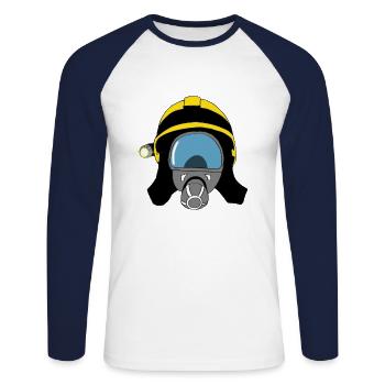 Feuerwehr - Unisex Baseballshirt langarm - Weiß/Navy - Vorne - Nik (191cm)