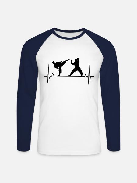 Kampfsport - Unisex Baseballshirt langarm - Weiß/Navy