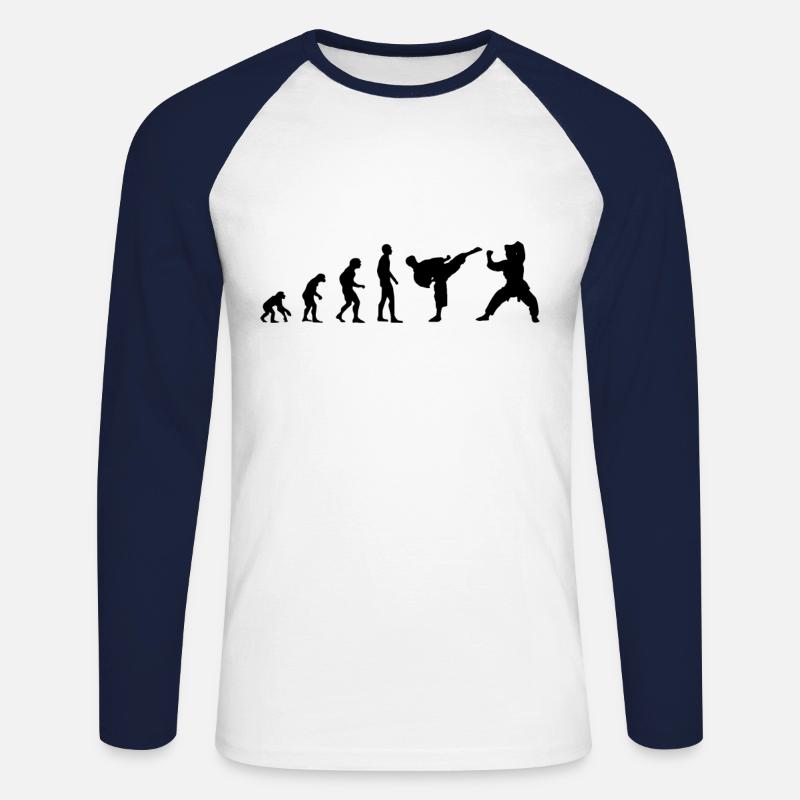 Kampfsport Evolution - Unisex Baseballshirt langarm - Weiß/Navy