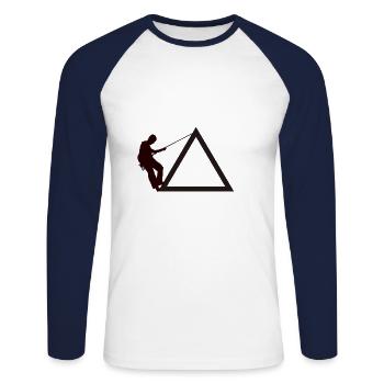 Mountaineering triangle - Unisex Long Sleeve Baseball T-Shirt - white/navy - Front - Nik (191cm)