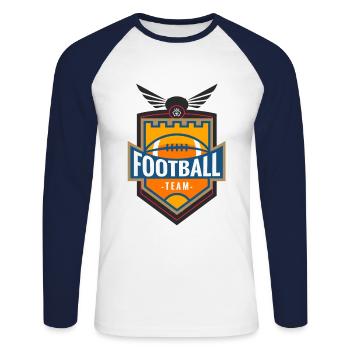 FOOTBALL TEAM - Unisex Baseballshirt langarm - Weiß/Navy - Vorne - Nik (191cm)