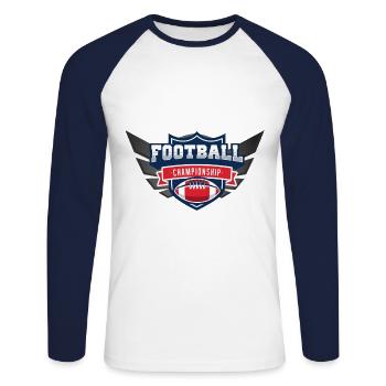FOOTBALL CHAMPIONSHIP - Unisex Long Sleeve Baseball T-Shirt - white/navy - Front - Nik (191cm)