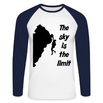 Mountaineering Extreme - Unisex Long Sleeve Baseball T-Shirt - white/navy - Front - Nik (191cm)